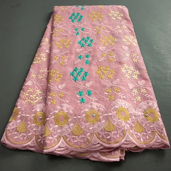 Хлопчатобумажная кружевная ткань Lates Swiss Voile, Нигерийская хлопчатобумажная кружевная ткань с камнями Для вечерних платьев, женское шитье A3397